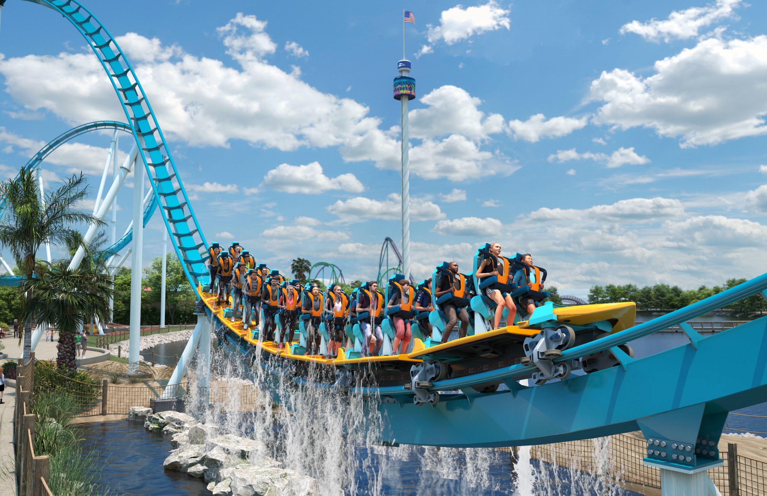 “Pipeline: The Surf Coaster” at SeaWorld Orlando will be the world’s first surf coaster offering riders a unique experience that mimics the movement and motion of surfing