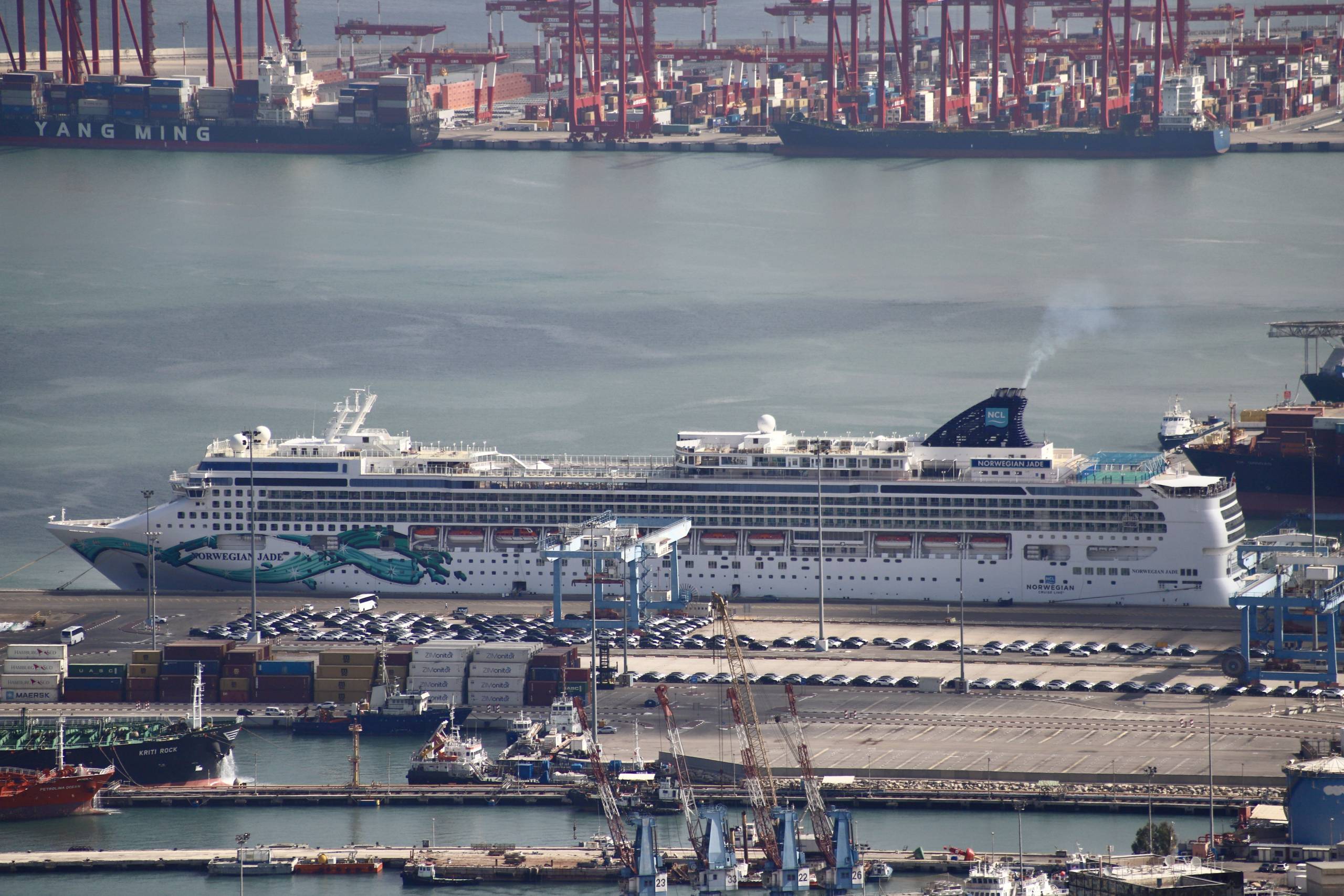 Norwegian Jade Cruise Ship Docks in Haifa