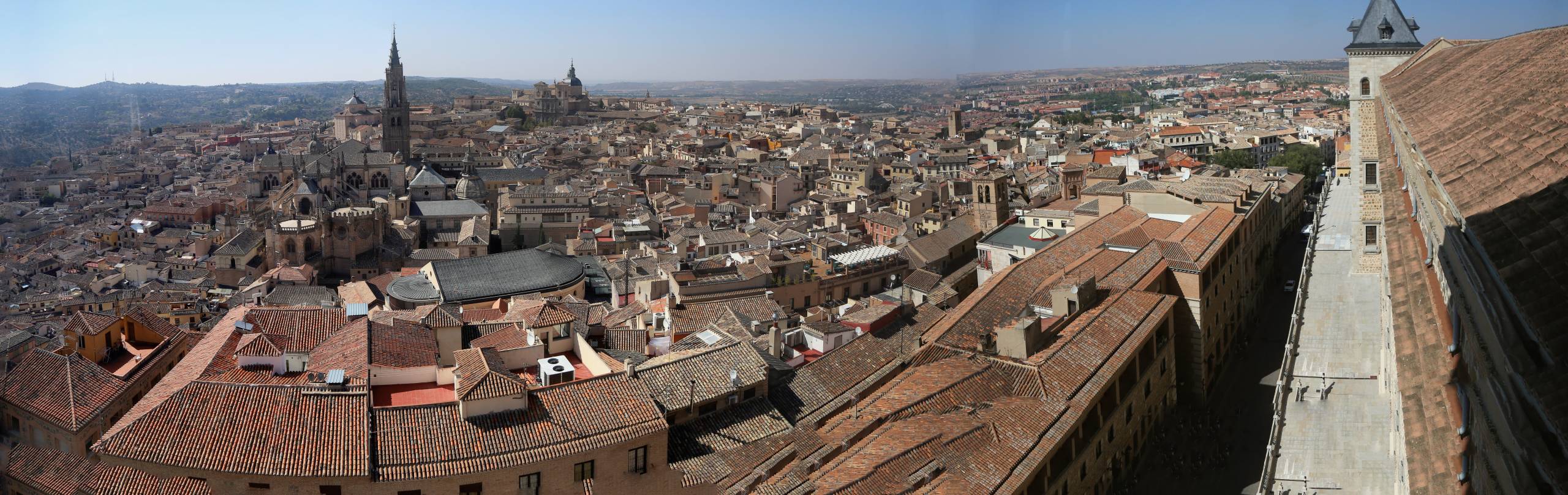 Panoramic view of the rooftops of Toledo, Spain