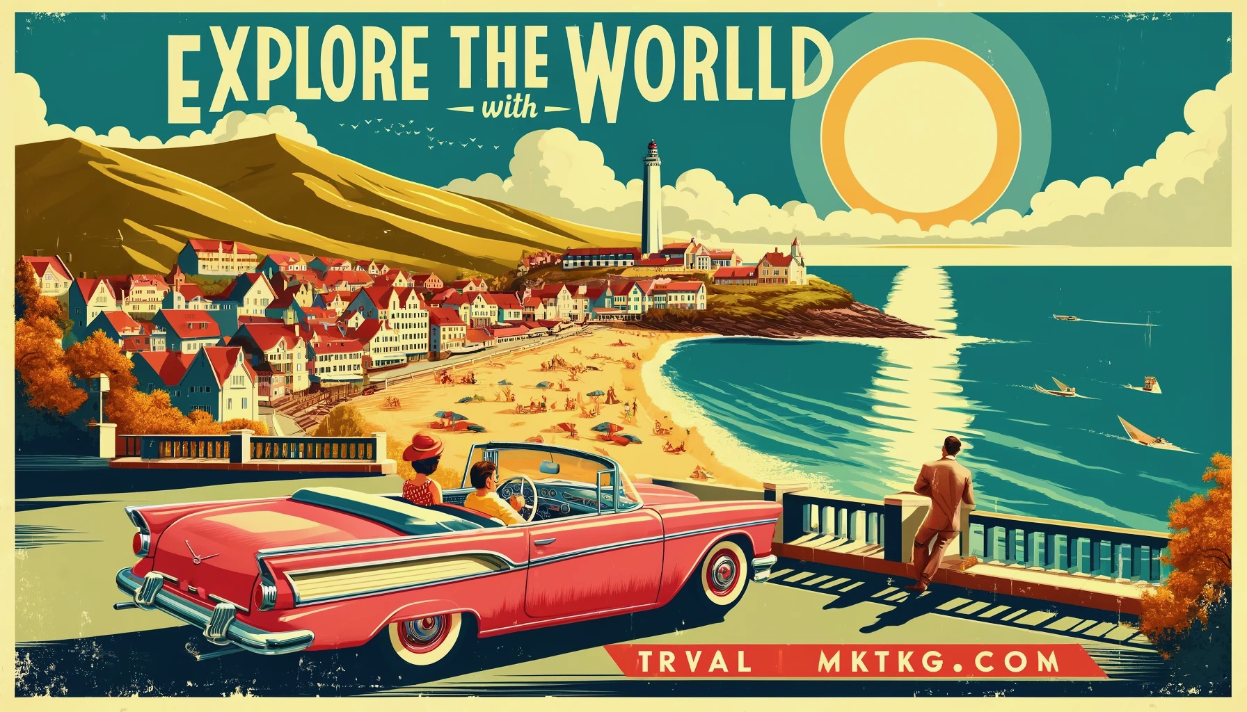 The creation of a vintage-style travel poster