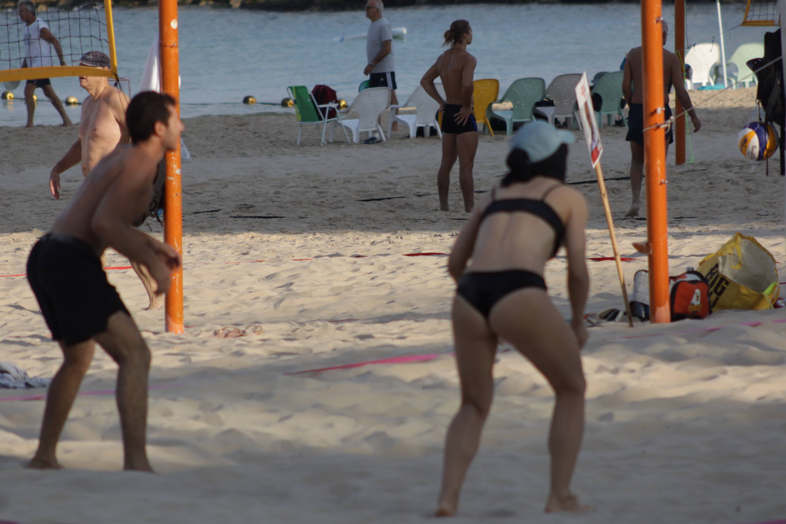 Playing Volleyball on the Shoreline