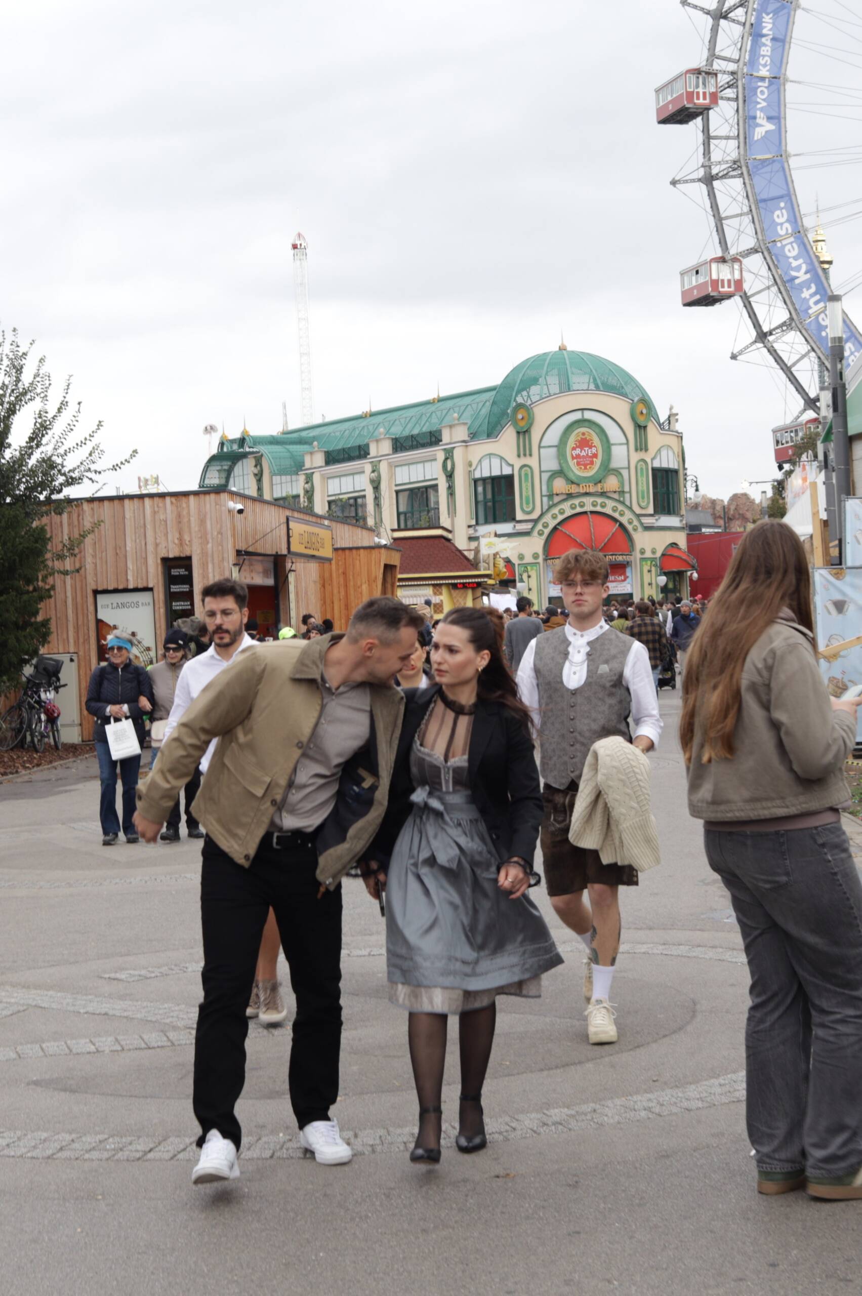Austrians on Their Way to Beer Fest in Prater