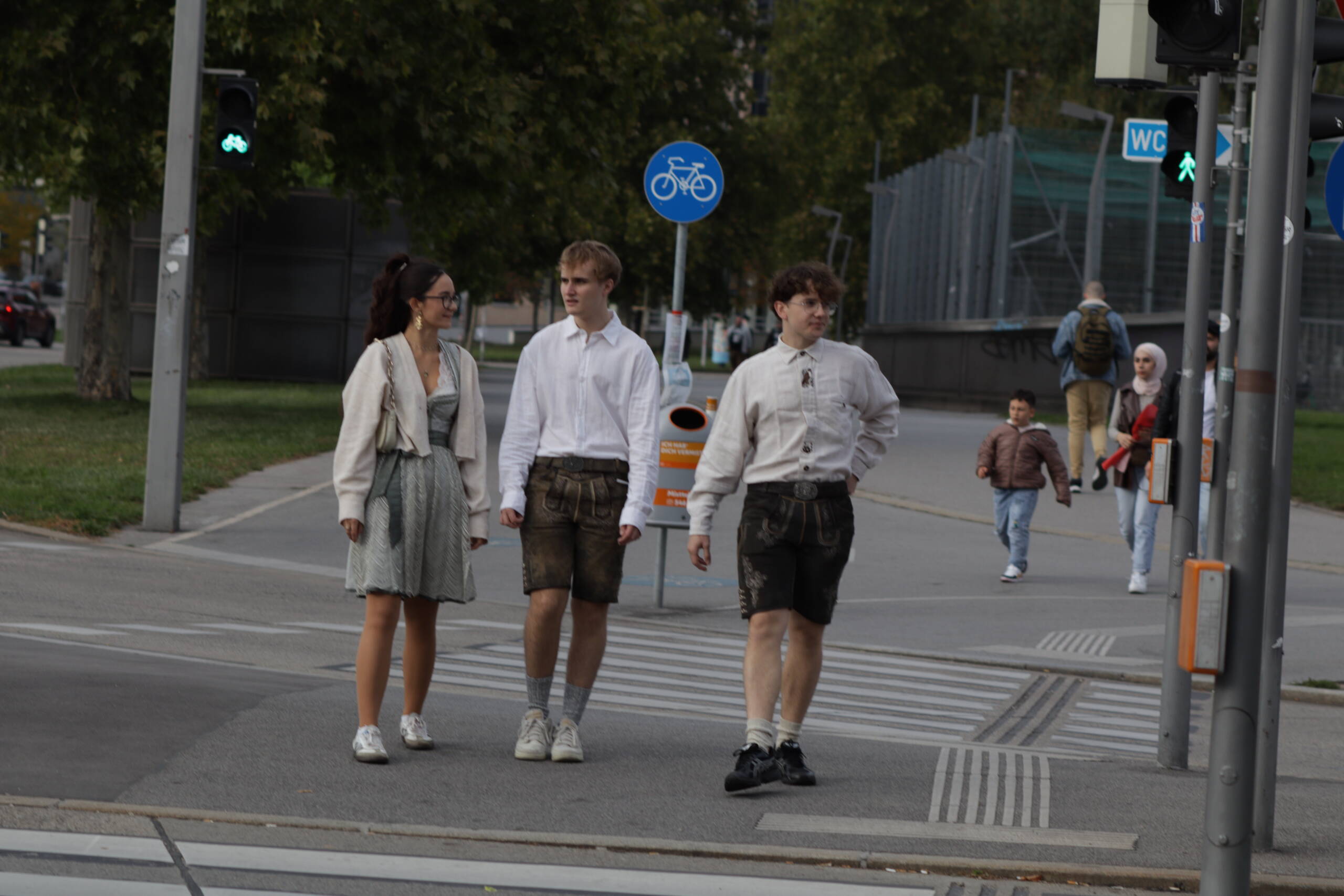Austrians on Their Way to Beer Fest in Prater
