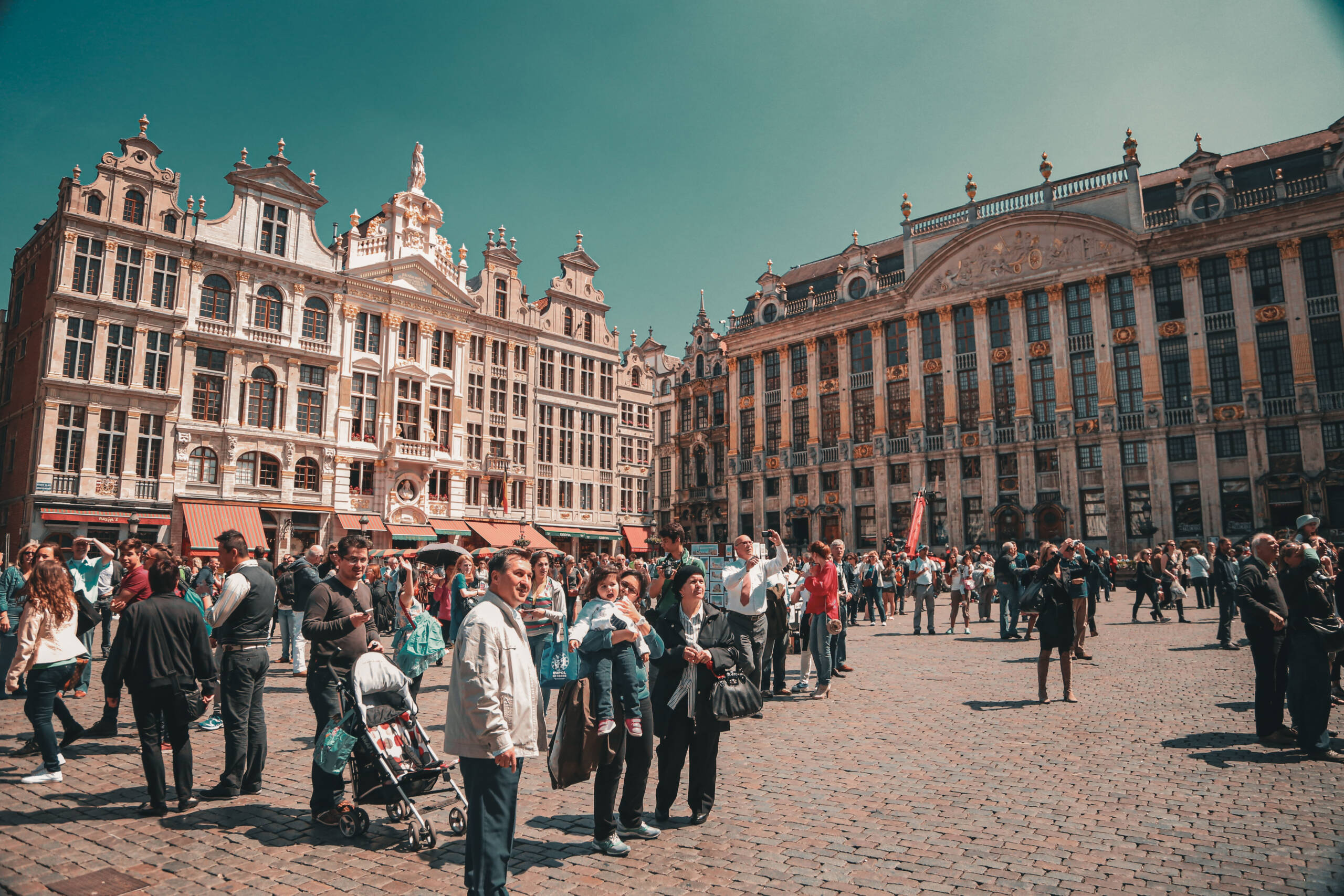 The Charm of Vintage Travel Photography at Grand Place, Brussels