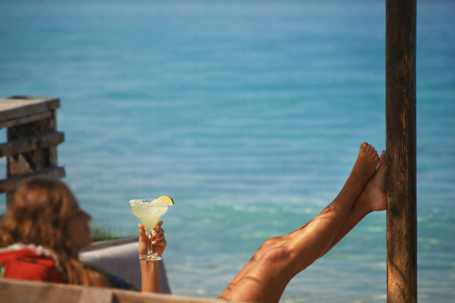 Relaxing by the Caribbean shore