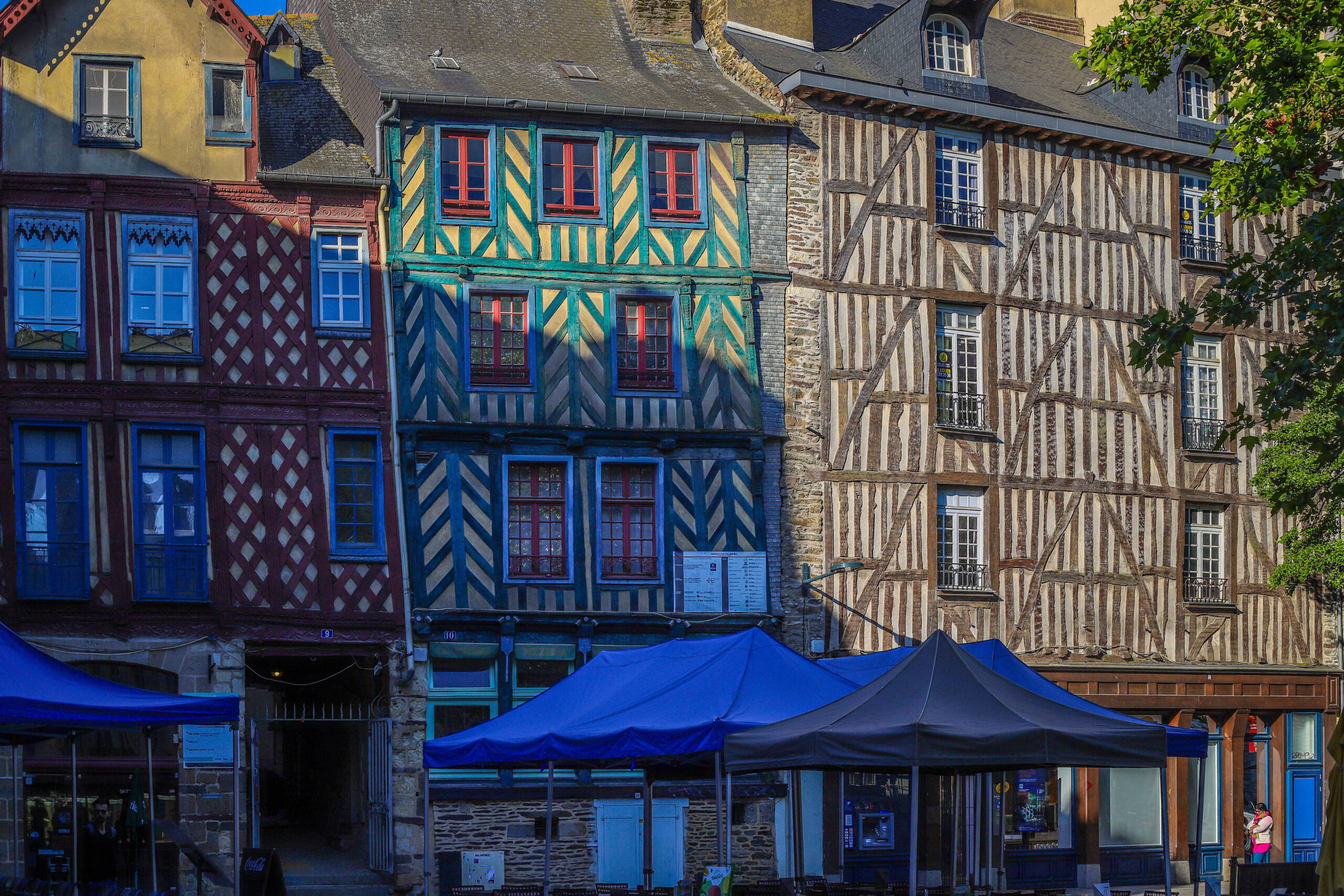 Colorful half-timbered houses in Rennes, France